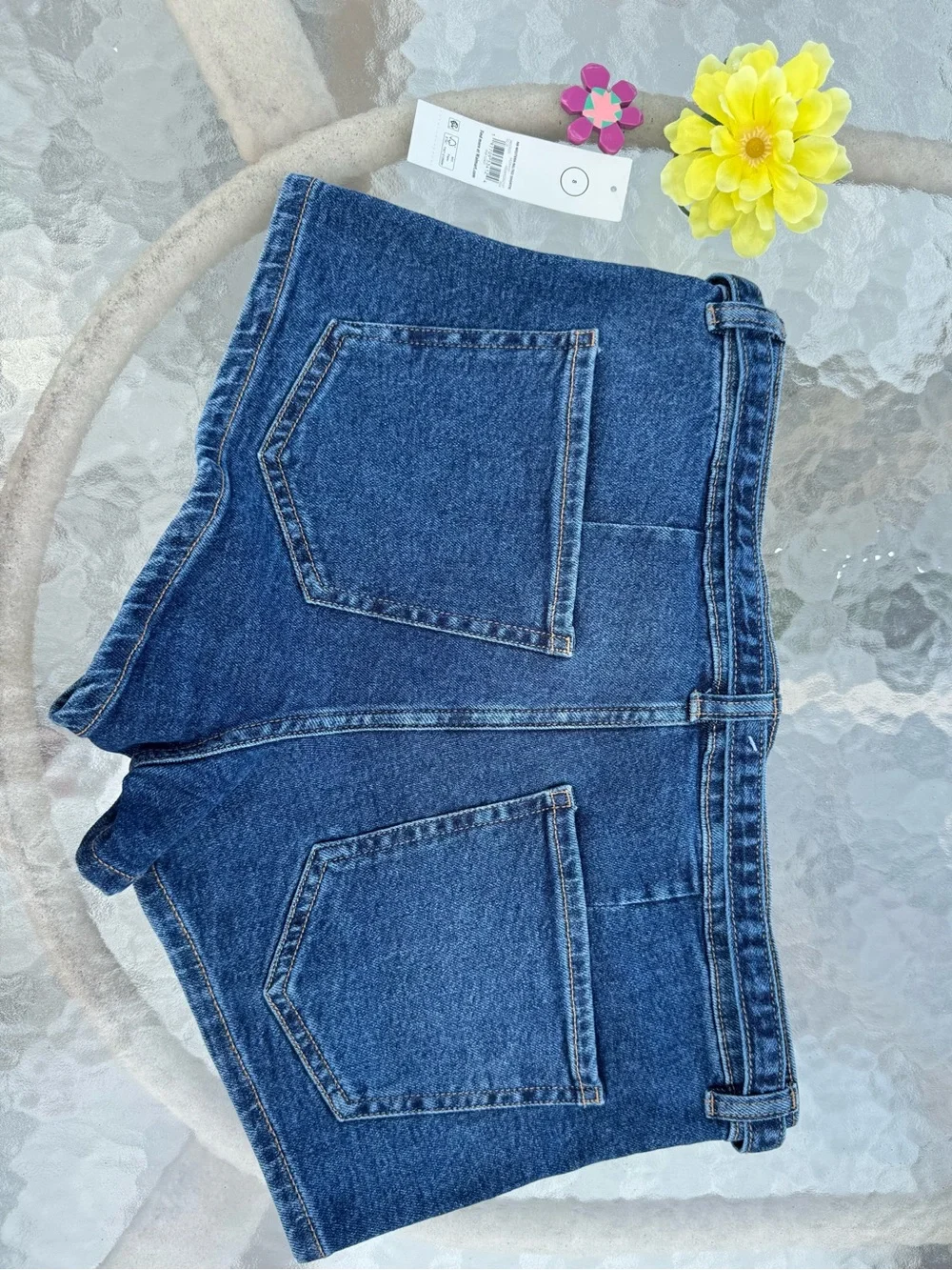 🔥 NWT No Boundaries Western Belted Denim Shortie Shorts 8